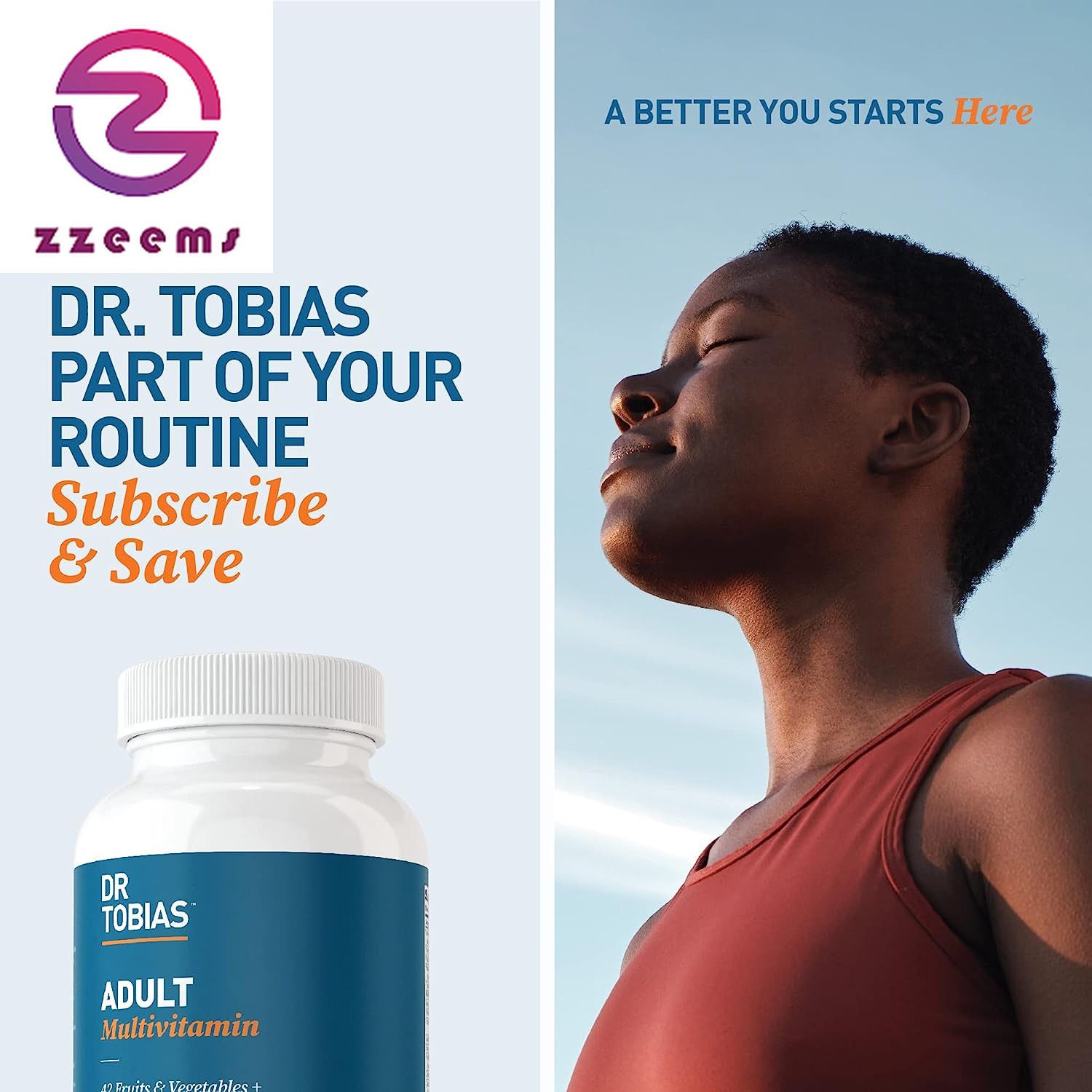 Adult Multivitamin for Women & Men, Energy & Immune Support from 42 Fruits & Veg