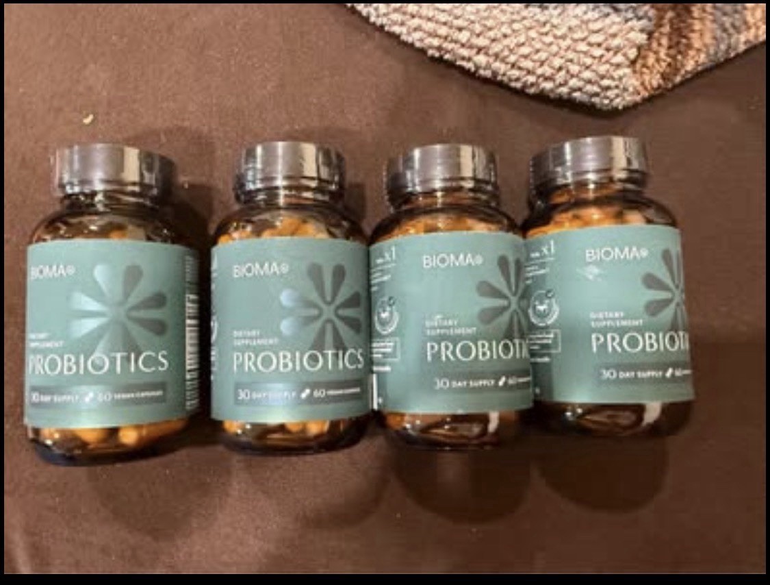 4 Bottles Bioma Probiotics Dietary Supplements Digestive Gut Health 60 Capsules