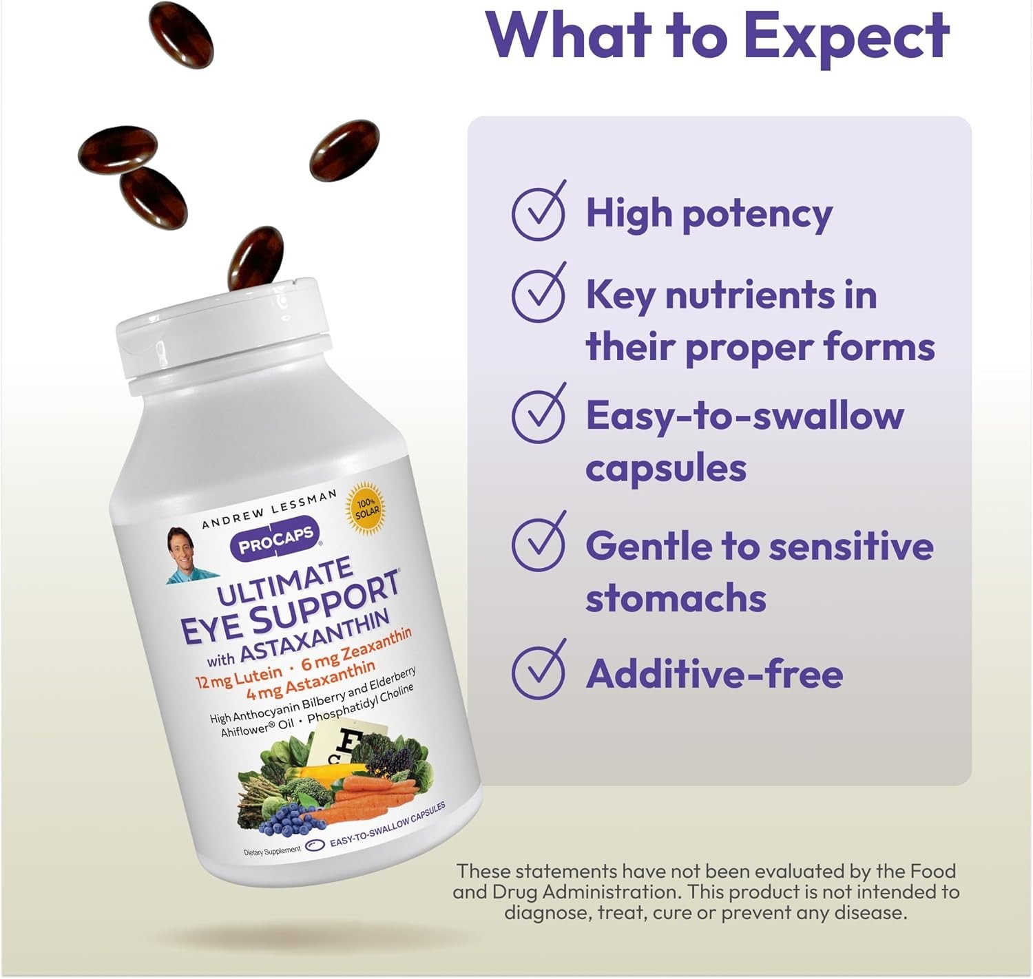 Ultimate Eye Support Softgels: 60 Count with Lutein, Zeaxanthin & Astaxanthin