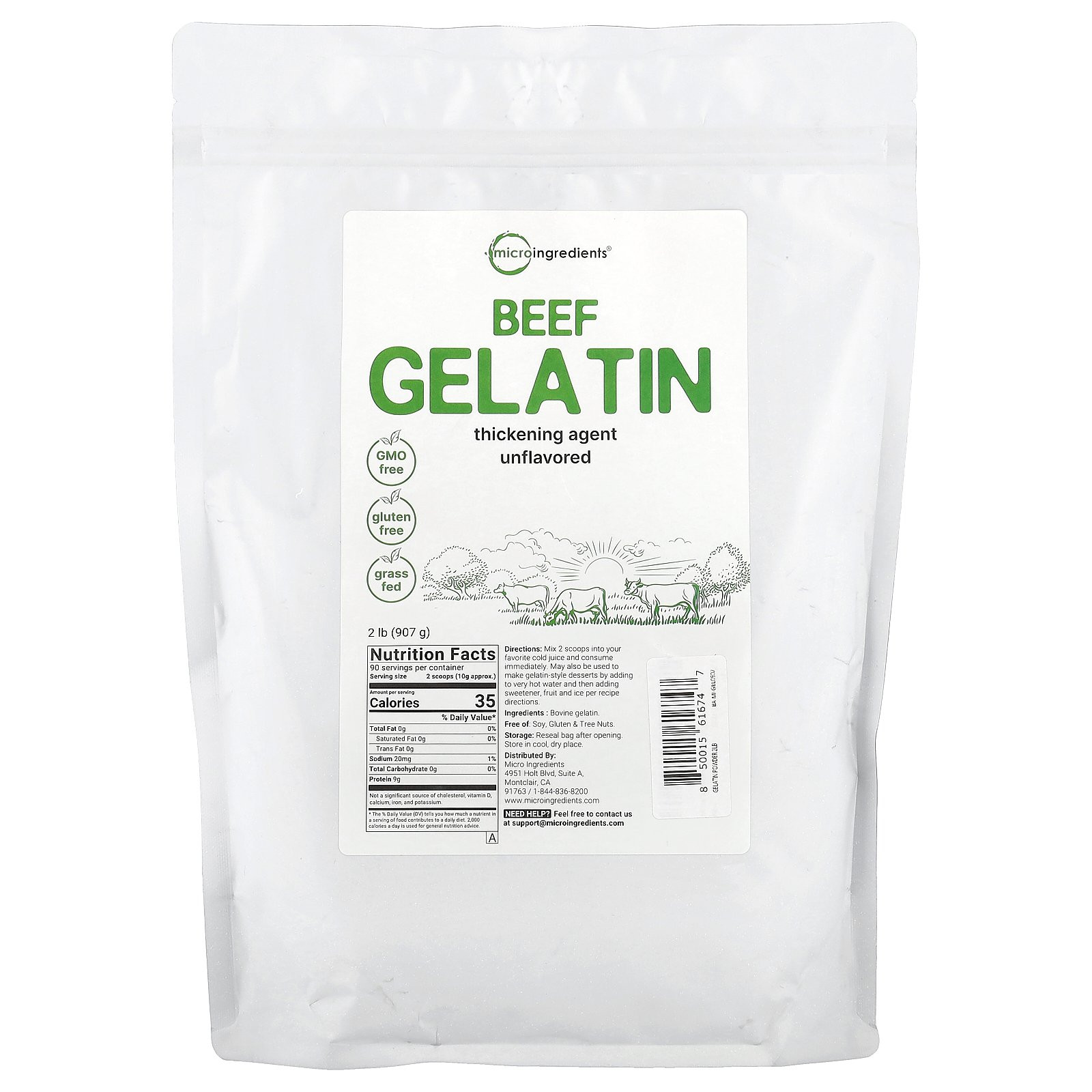 Beef Gelatin, Unflavored, 2 lb (907 g)