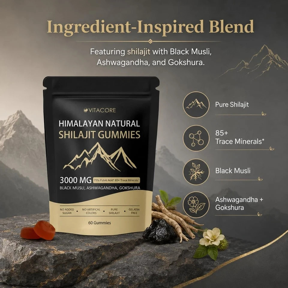 Vitacore Himalayan Shilajit Gummies with Fulvic Acid, 60 Count