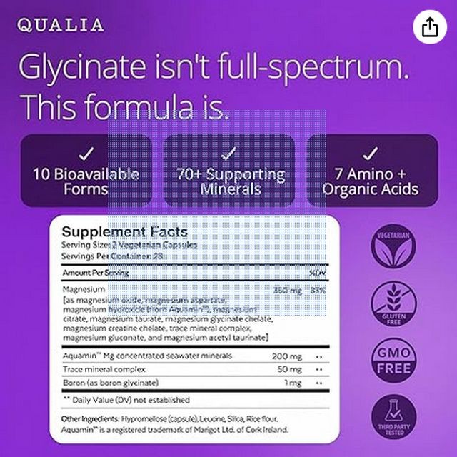 QUALIA MAGNESIUM+ 56 CAPSULES 01/2028 BRAND NEW
