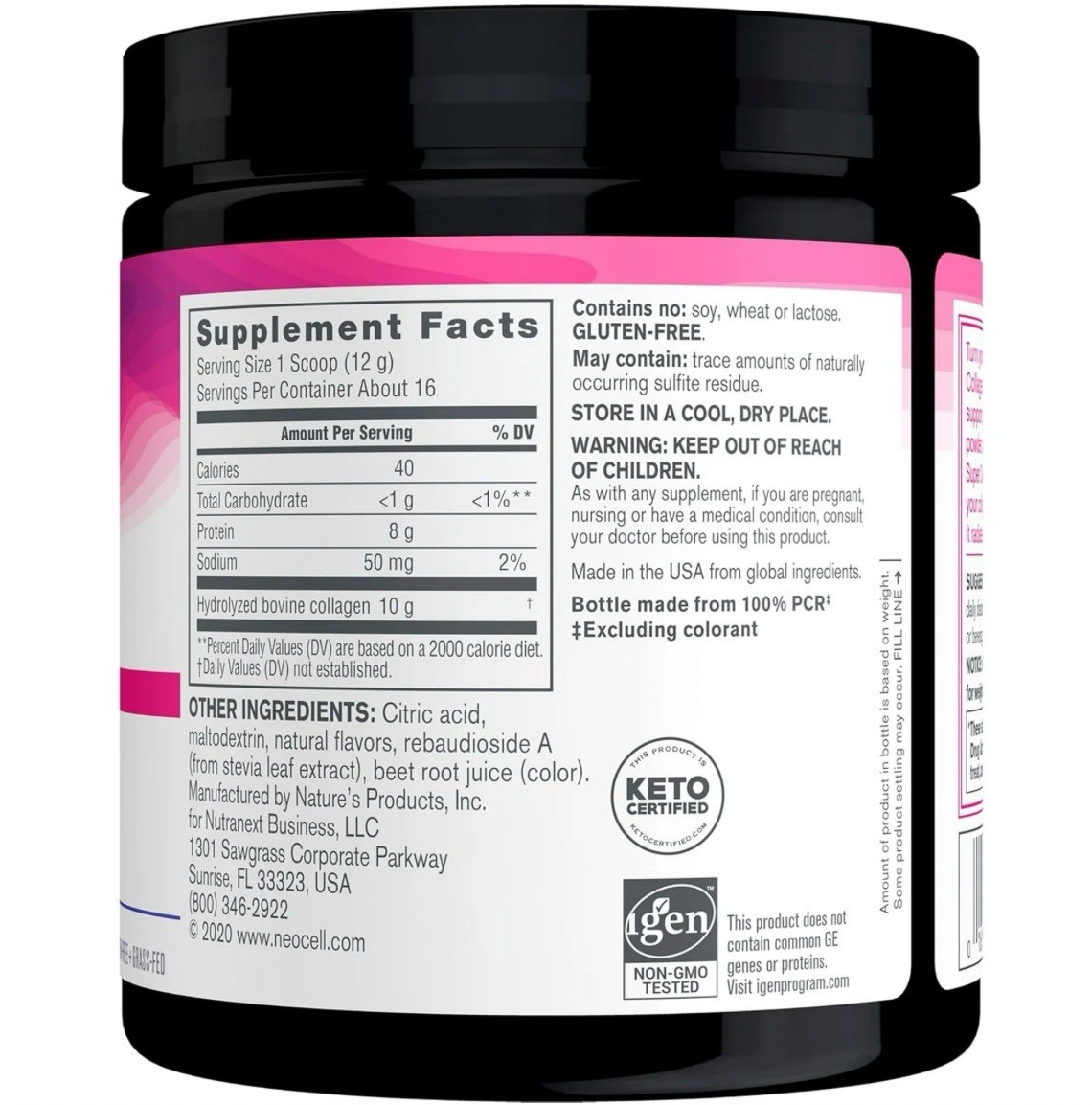 NeoCell Super Collagen Peptides Powder Berry Lemon 6.7 Oz