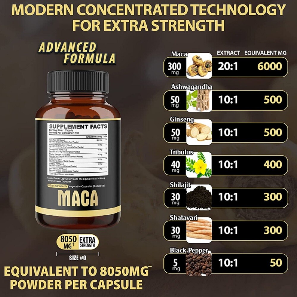 Maca Capsules – Enhance Energy Increase Endurance,Muscular And Strength