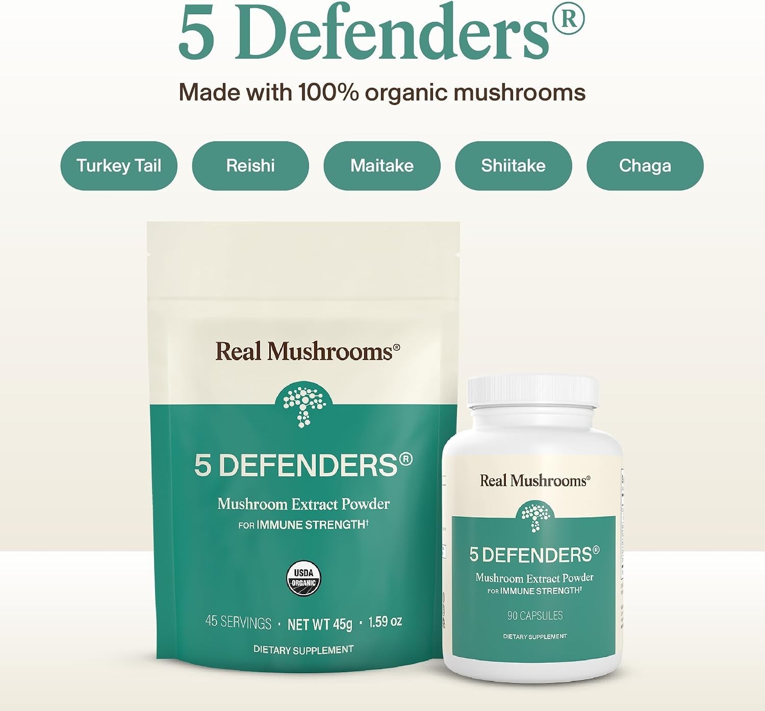 Functional Mushroom Extract – Gluten-Free Immune Support Powder, 1.58 Ounce