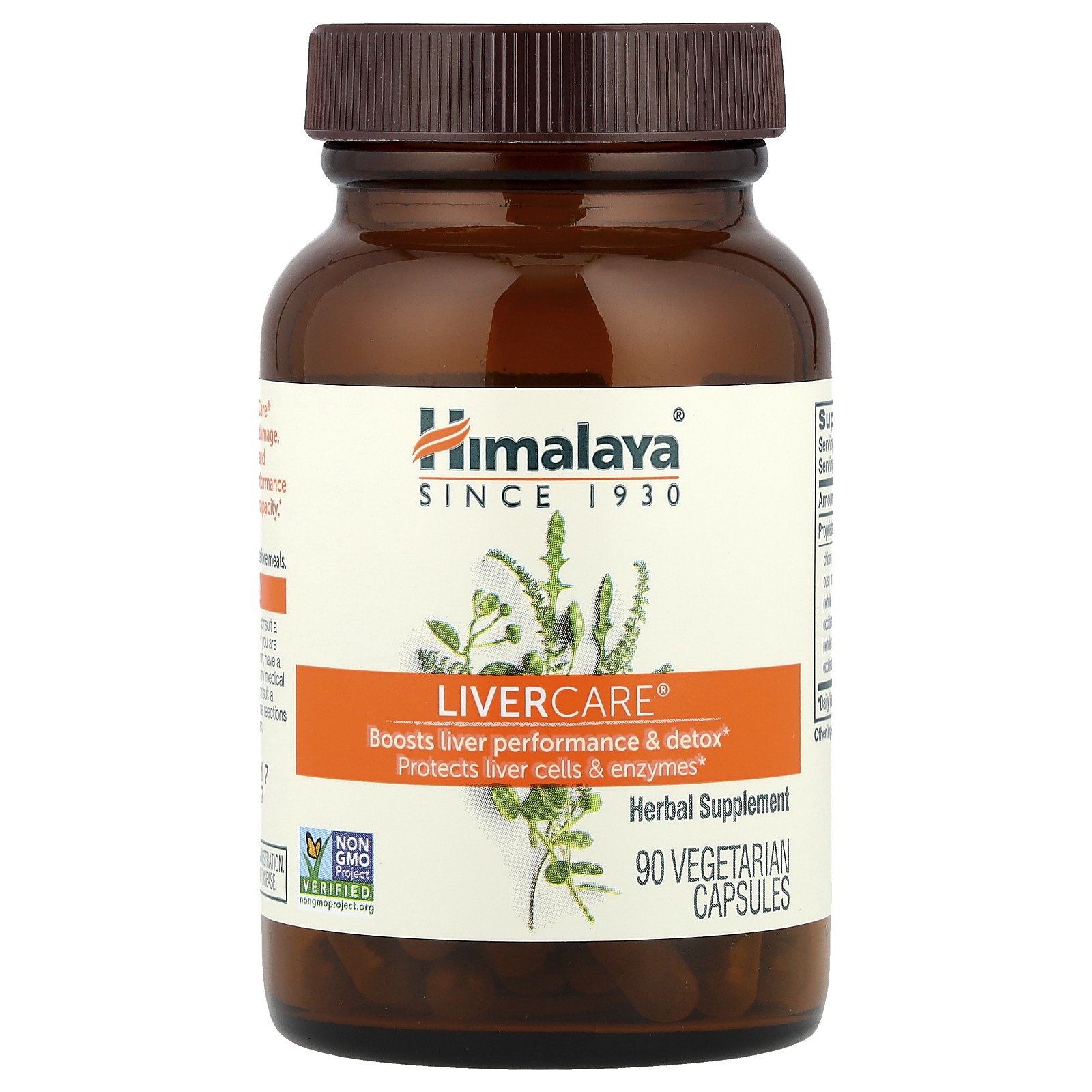 Himalaya LiverCare 90 Vegetarian Capsules Dairy-Free, Gluten-Free, GMP Quality