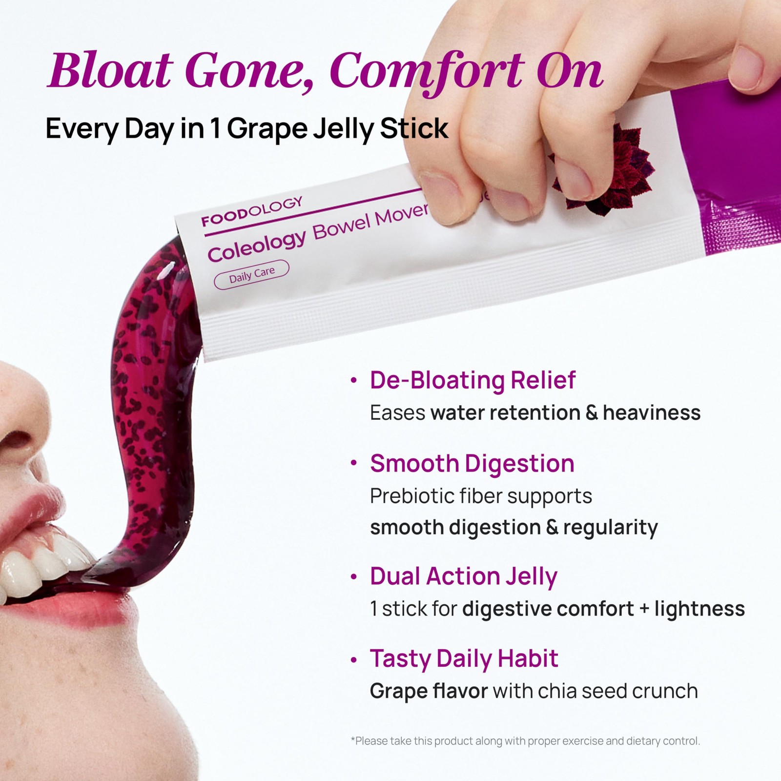 FOODOLOGY Coleology Bowel Movement Jelly Grape & Prune – Prebiotic Fiber Supp…
