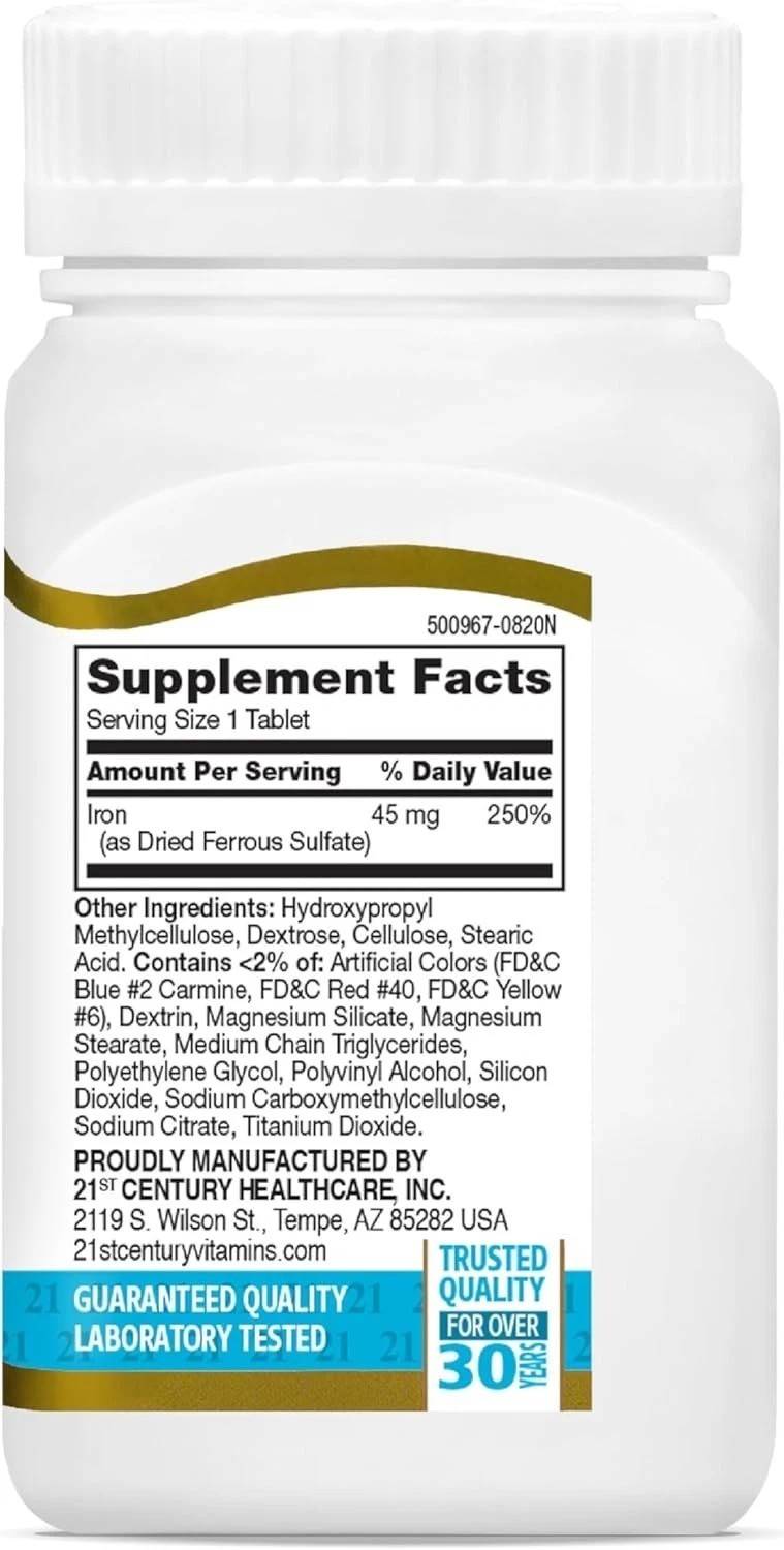 60 Count Slow Release Iron Tablets – High Potency for Gentle Wellness Support