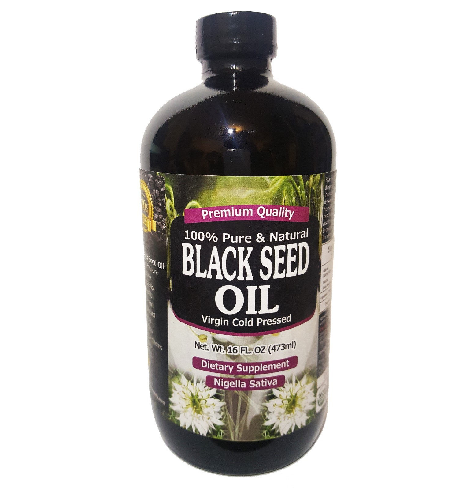 16 oz – Black Cumin Seed Oil Nigella Sativa (100% PURE & COLD PRESSED)