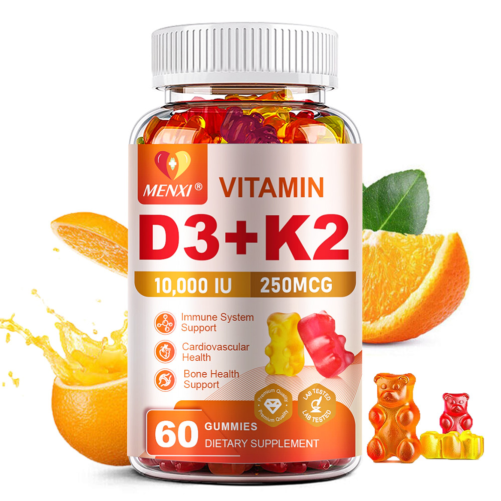 MENXI Vitamin D3 K2 Gummies – 60 Count – Supports Healthy Bone Heart
