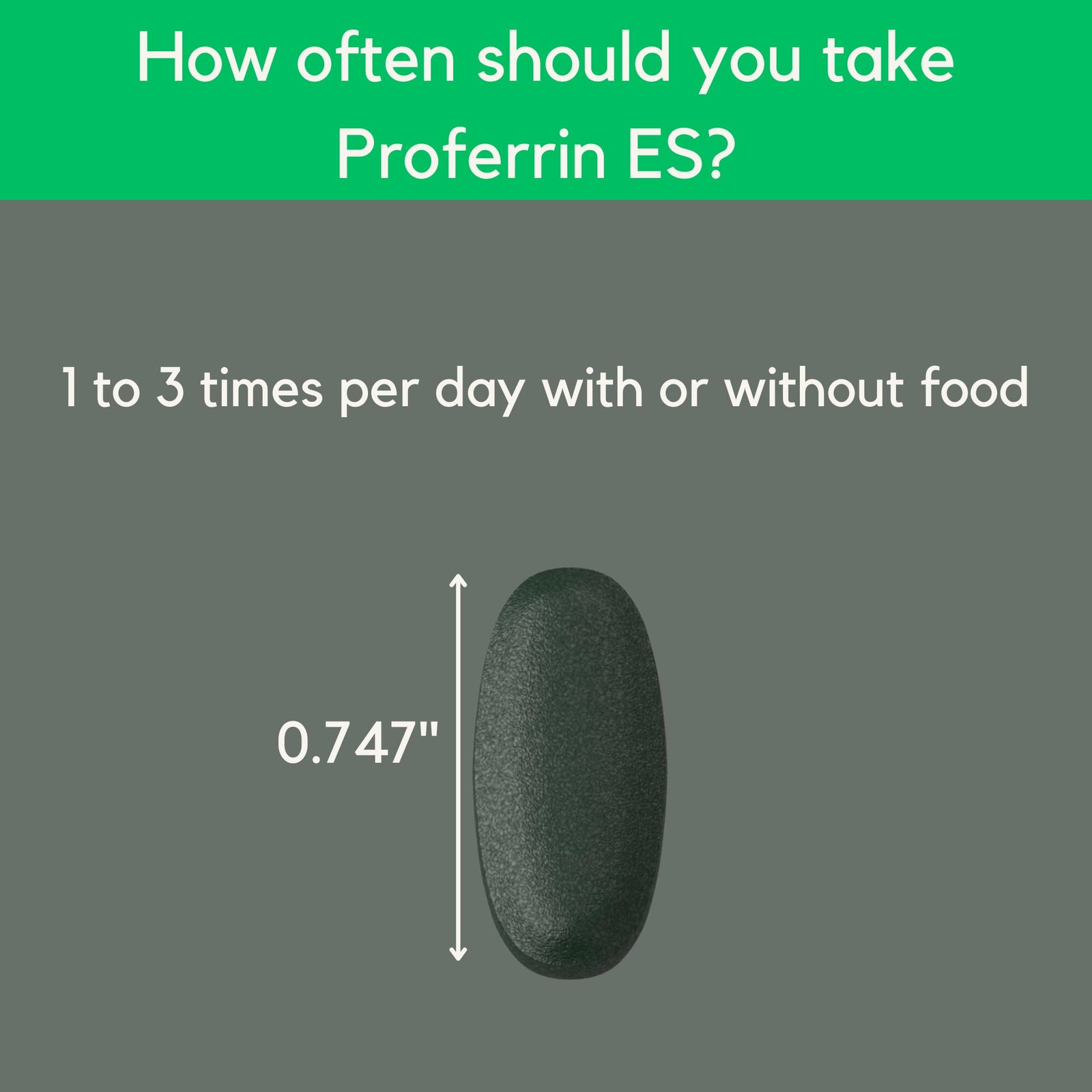 Proferrin ES 10.5mg of high Absorbing Heme Iron Polypeptide. Made in the USA….