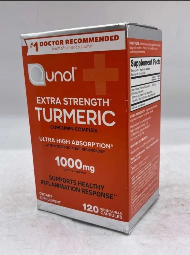 Qunol Turmeric Curcumin Qunol with Ultra High Absorption 1000mg Veg Capsule – 30