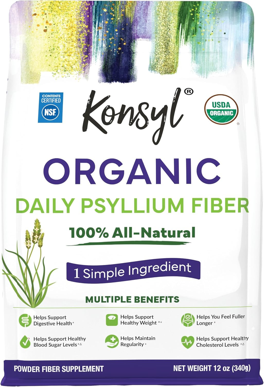USDA Organic Psyllium Husk Powder – 12Oz, 60 Servings, Natural Unflavored Solubl