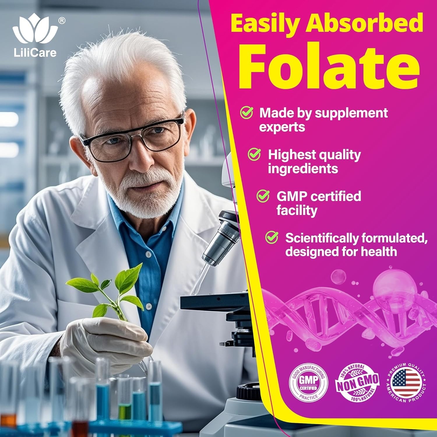L-MethylFolate 15mg 7.5mg & B12 1000 mcg Gummies,Sugar Free Complex + TMG, Ma