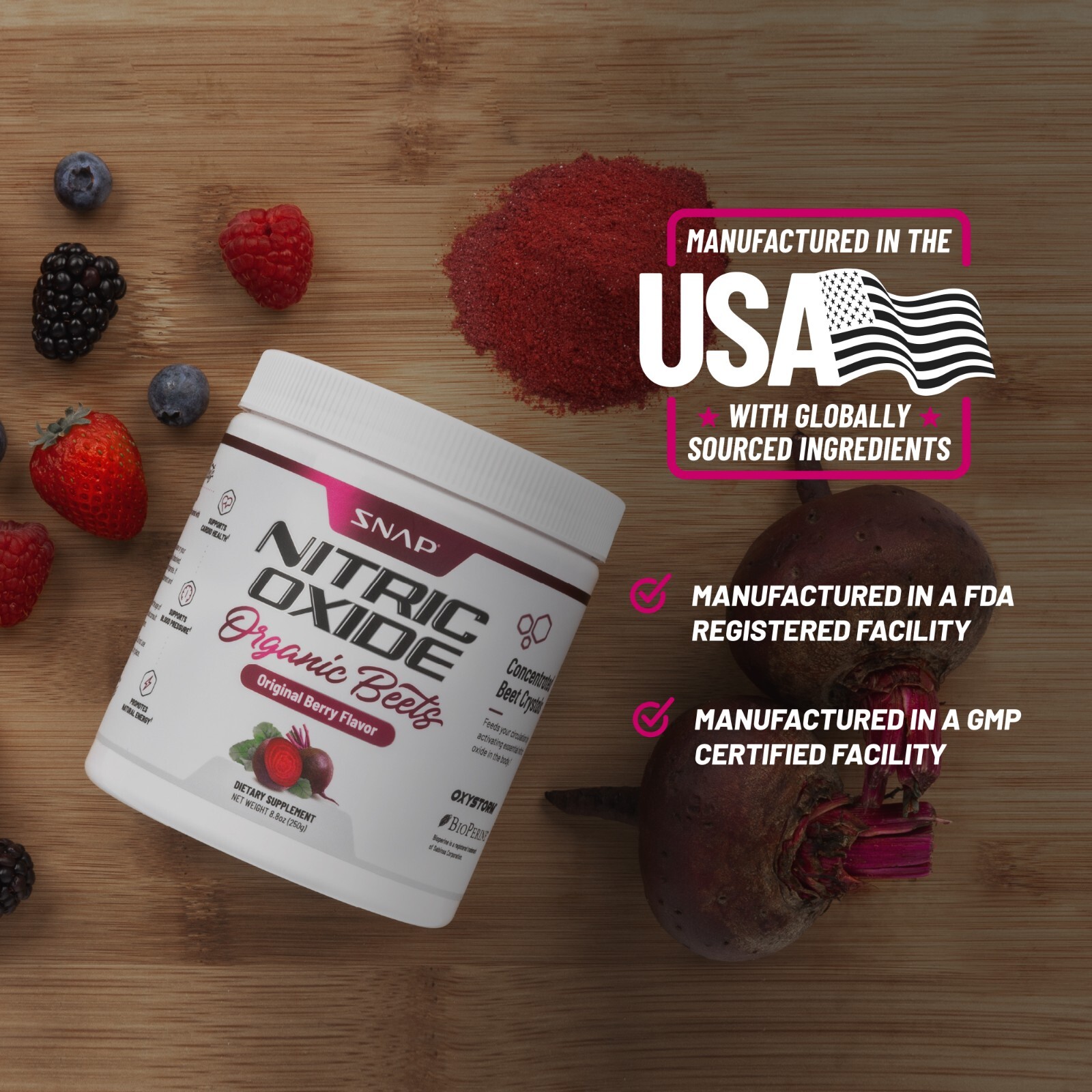 Original Organic Berry Beet Root Nitric Oxide Powder, Heart & Blood Pressure