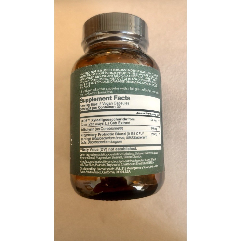 BIOMA Synbiotic Probiotics (Pre+Pro+Postbiotics), 60 Capsules