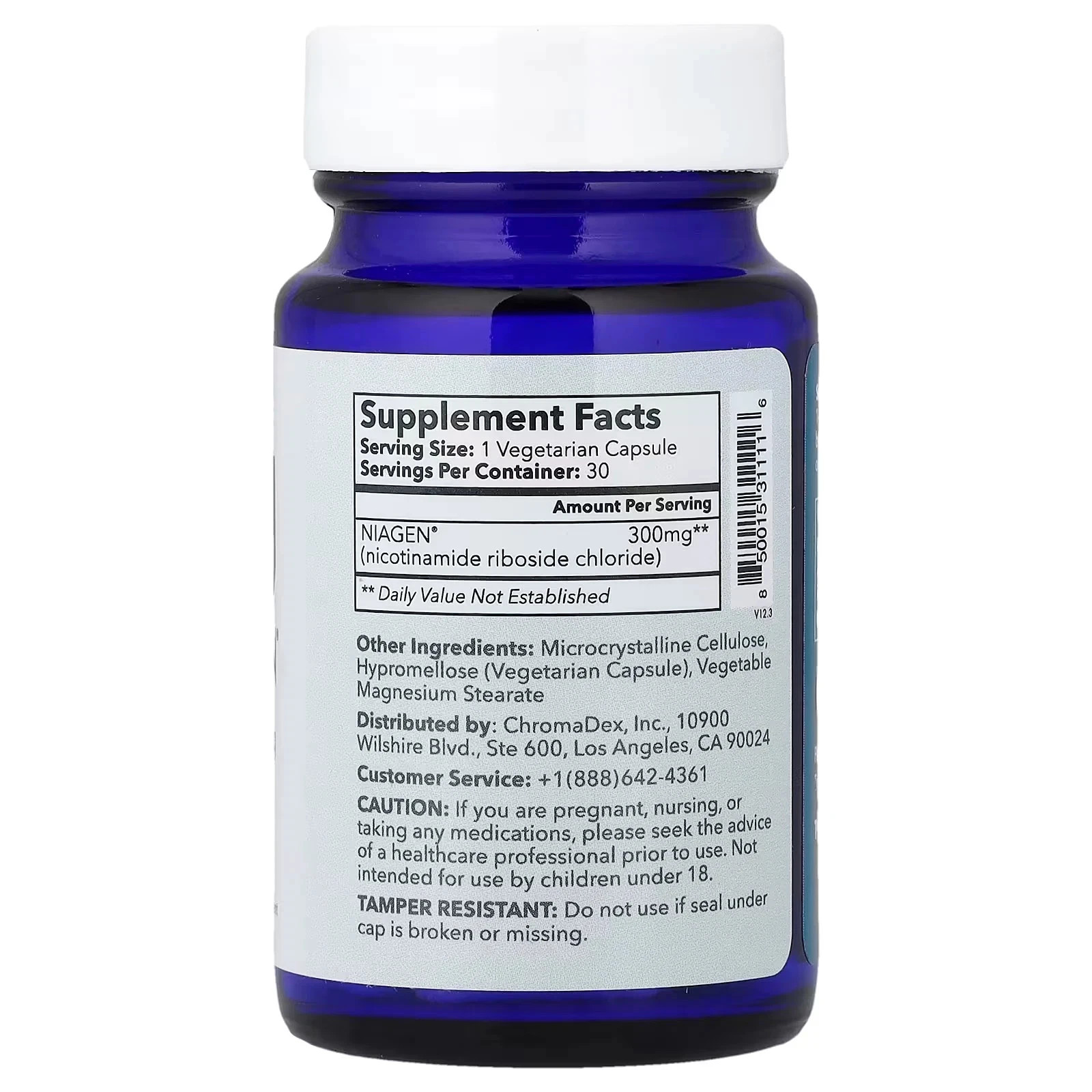 3 Pack Tru Niagen Nicotinamide Riboside Chloride 300mg 90 NR Vegetarian Capsules