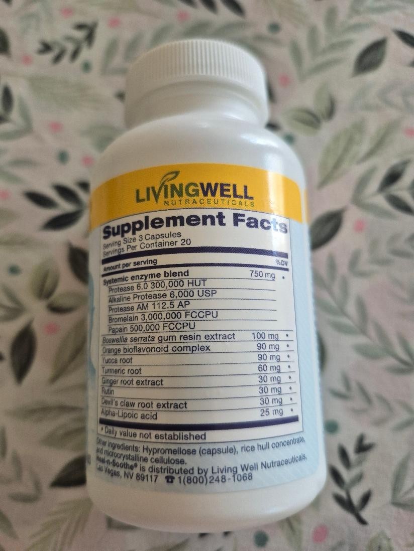 HEAL-N-SOOTHE Proteolytic Systemic Enzymes – Joint 60 Count (Pack of 1)