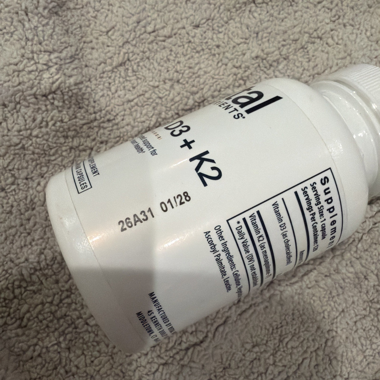 Vital Nutrients Vitamin D3 + K2 | 2000 IU | Vitamin D3 K2 Supplement 120 CAPS!!