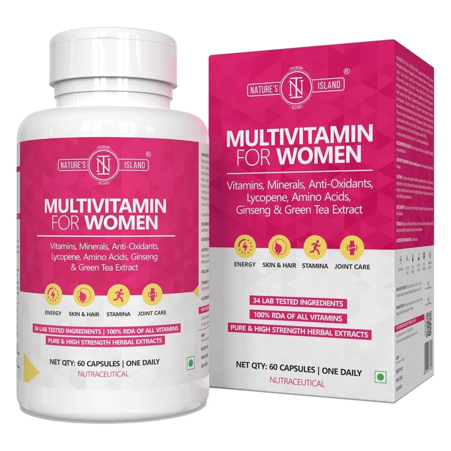Nature’s Island Multivitamin For Women, (60 Capsules) – 100% RDA of all Vitamins