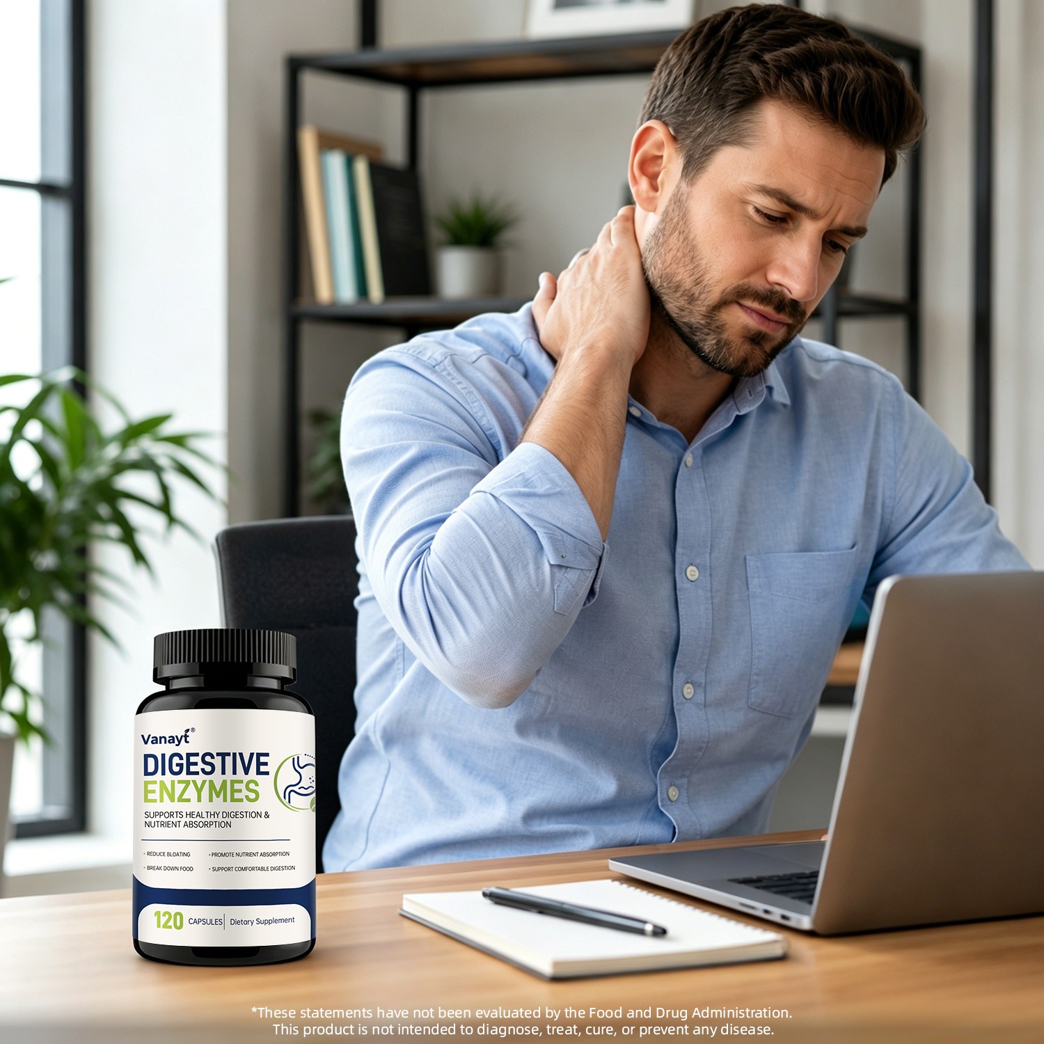 Digestive Enzymes Prebiotic&Probiotics Gas,Constipation&Bloating Relief