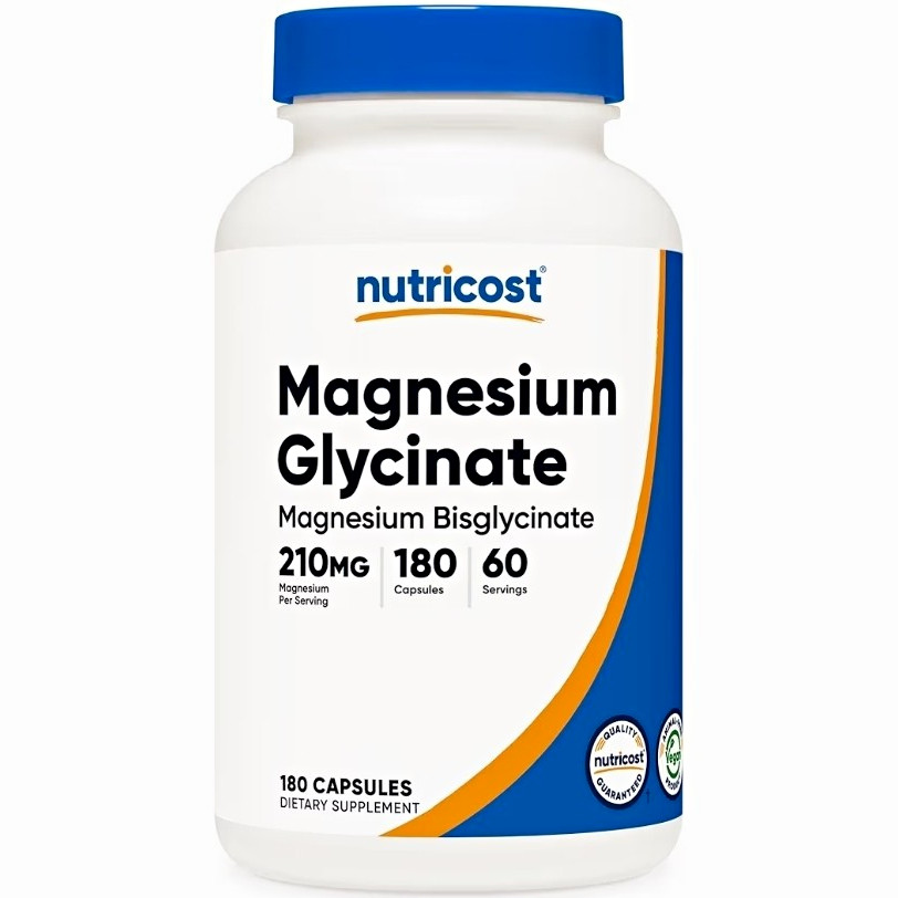 Nutricost Magnesium Glycinate (Bisglycinate) 210mg 180 Capsules Non-GMO