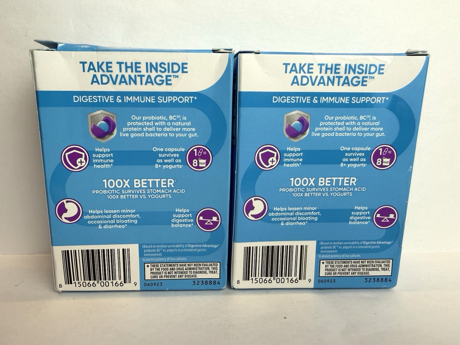 Digestive Advantage Daily Probiotics 4 in 1 30 Capsules x 2 Boxes Exp 8/2027