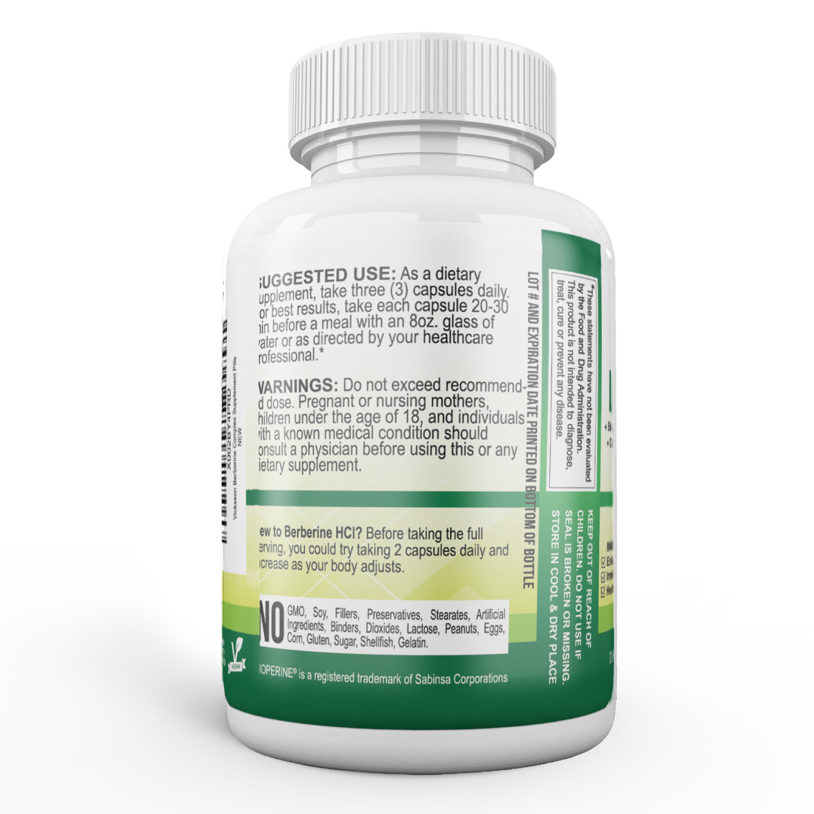 Vicksson Berberine Complex 1200mg Immune System, Weight Management 90Ct