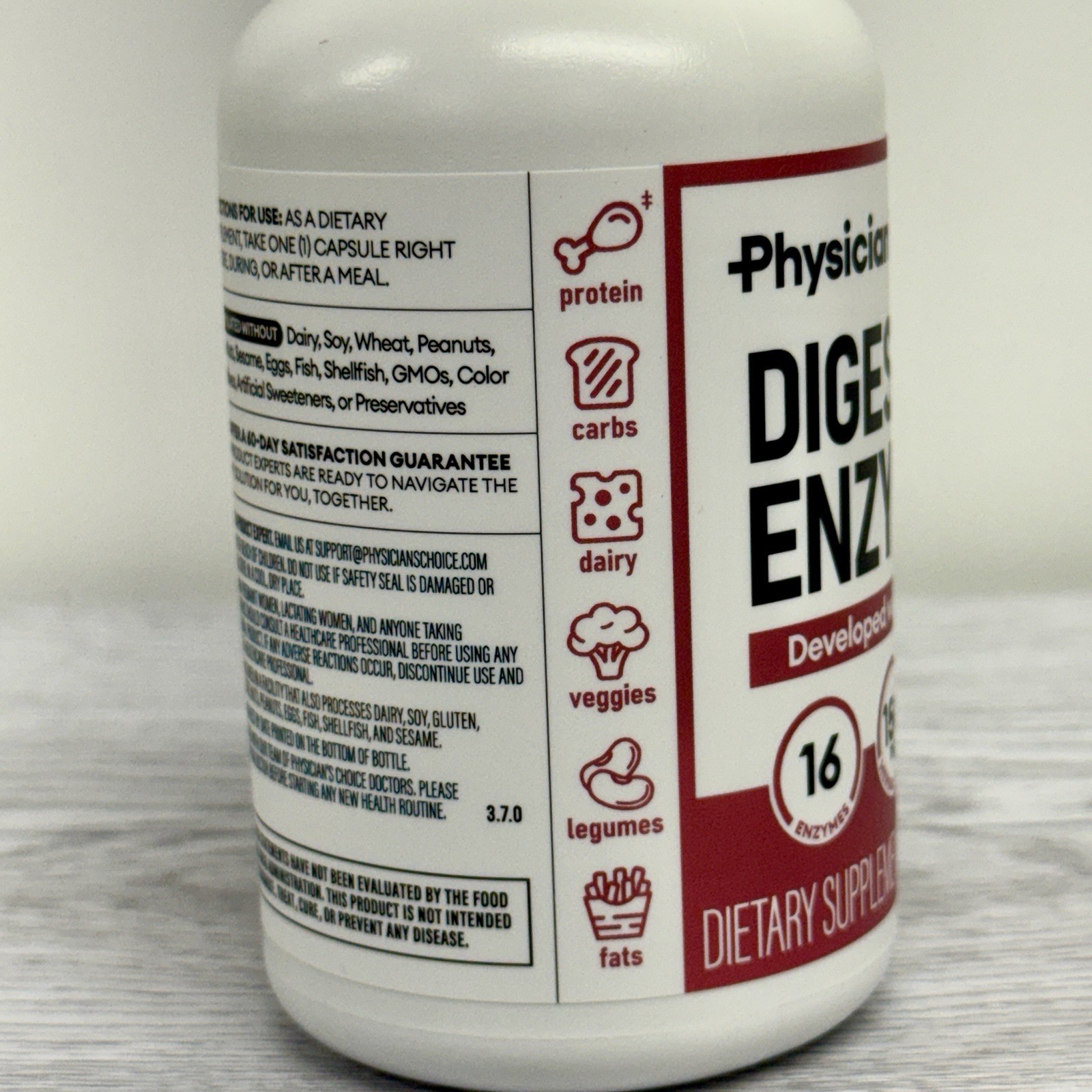 Physician’s Choice Digestive Enzymes Multi Enzymes & Organic Prebiotics 180 CT