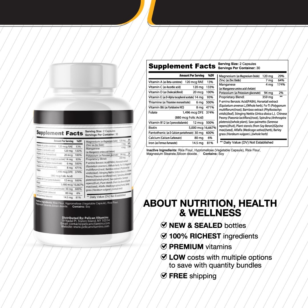 Folifort- Hair Support- 10 Bottles- 600 Capsules