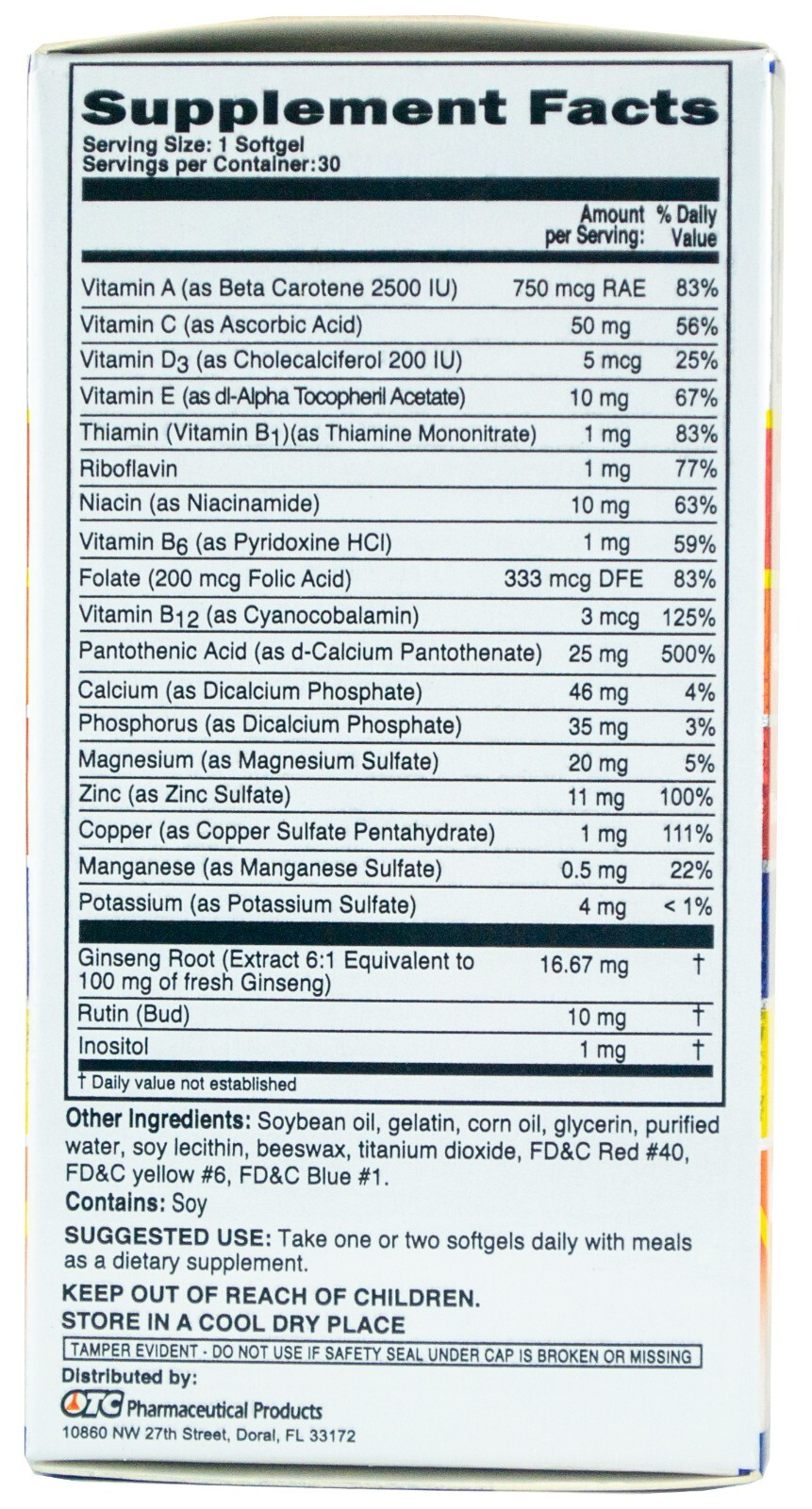 PHARMA PF Multi-Vitamin Dietary Supplement, 30 Softgels, Exp. November 2024