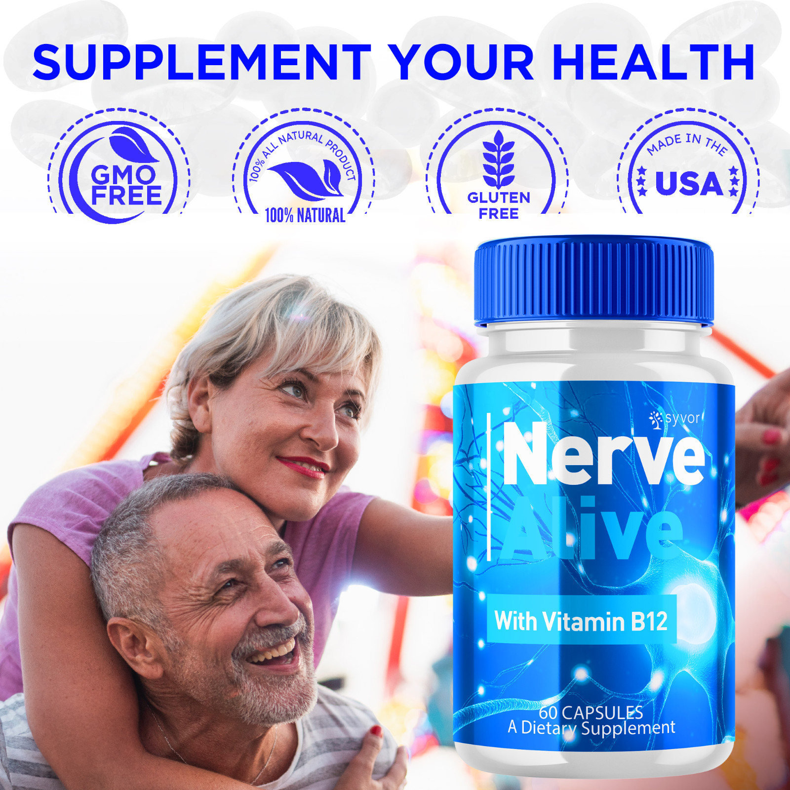Nerve Alive Advanced Nerve Support Formula Max Strength Vitamin 60 Capsules