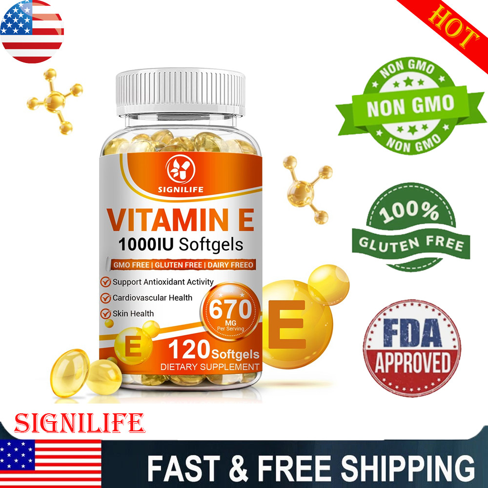 Vitamin E 1000IU Mixed Tocopherols Natural Antioxidant for Skin & Immune Support