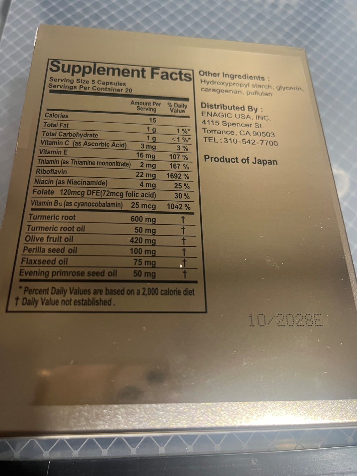 Energic Turmeric Kangen Ukon Dietary Supplement – 100 Capsules