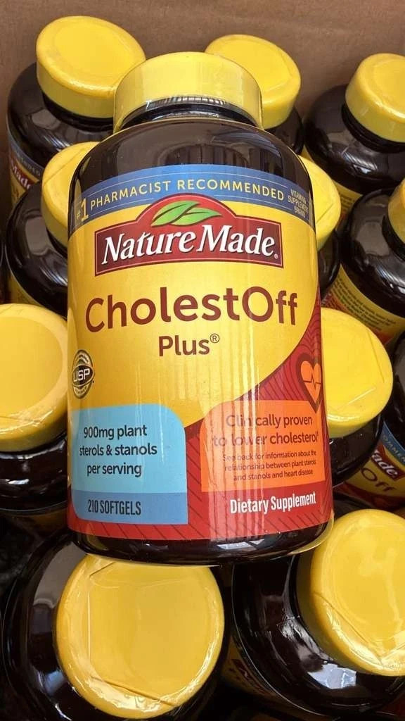package of 3 Nature Made CholestOff Plus 900mg 210 Softgels EXP 03/27