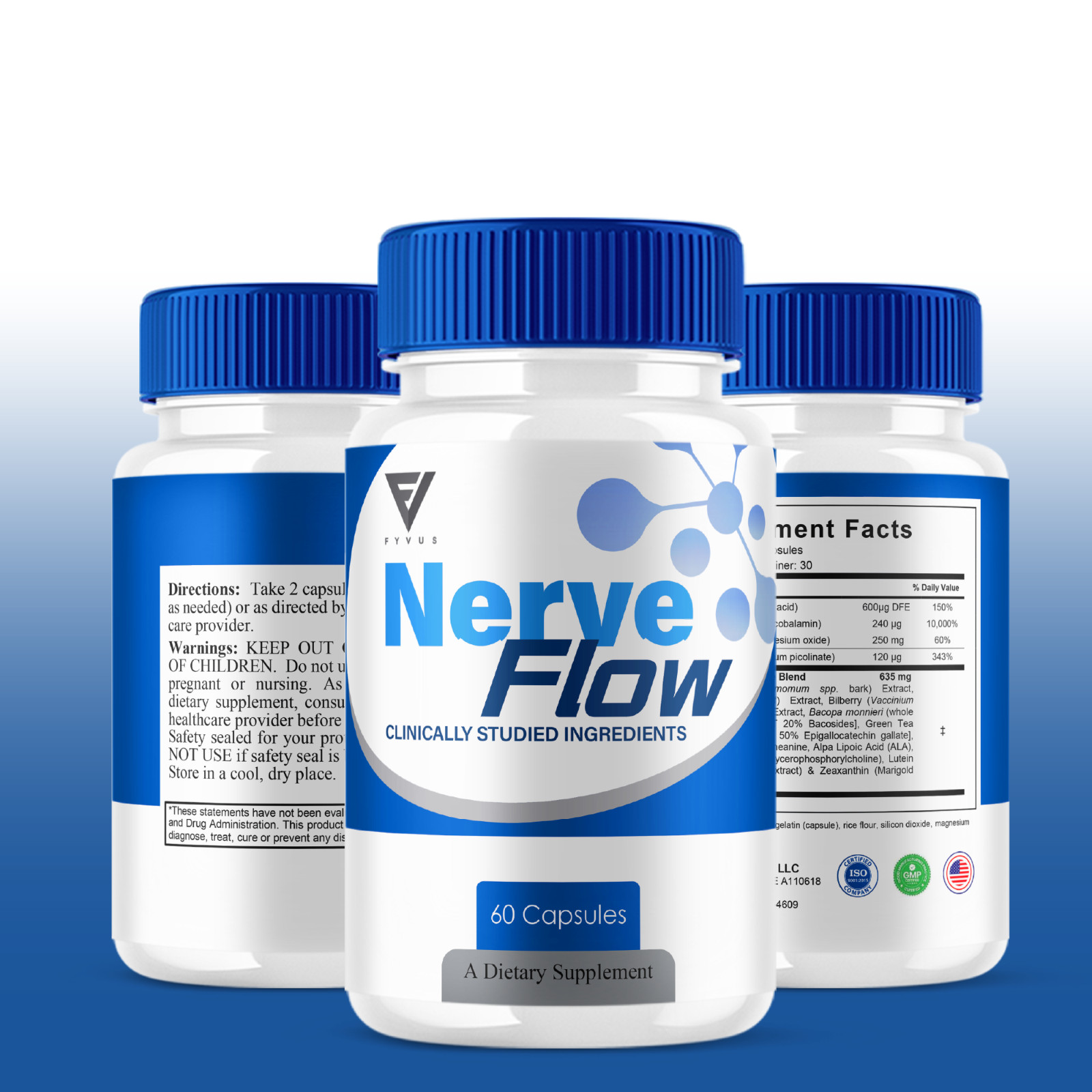(2 Pack) Nerve Flow Nerve Support Supplement, NerveFlow Advanced (120 Capsules)