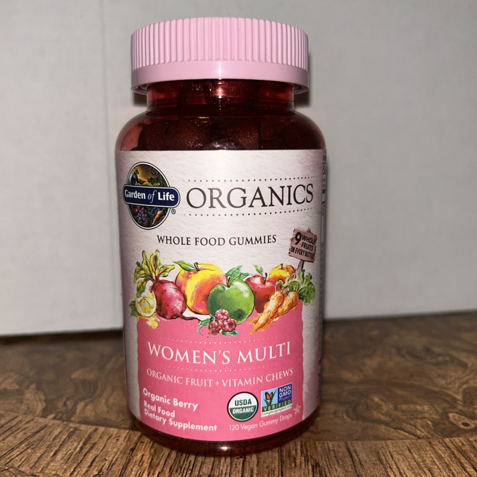 Garden of Life Organics Women’s Gummy Vitamins – Berry – Certified Organic,