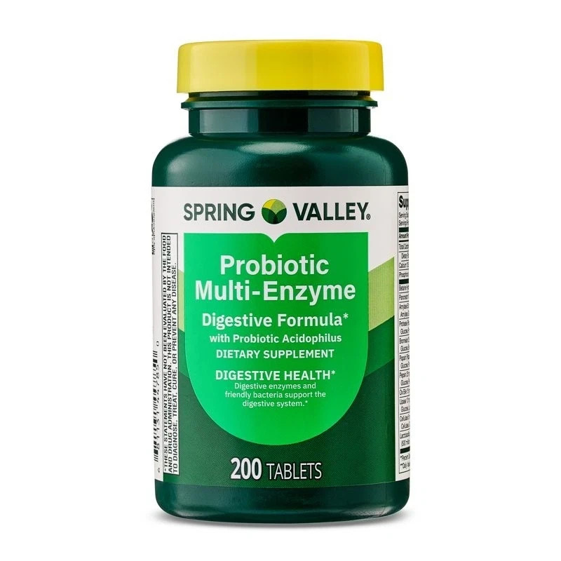 Spring Valley Probiotic Multi-Enzyme Digestive Formula 2 Pack 200 Tablets