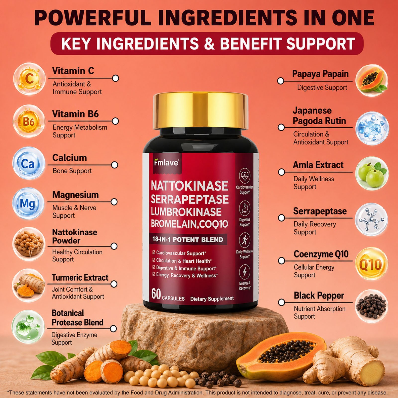 4x Nattokinase Supplement 4000FU Turmeric Heart Health Support 240ct EXP 01/2028
