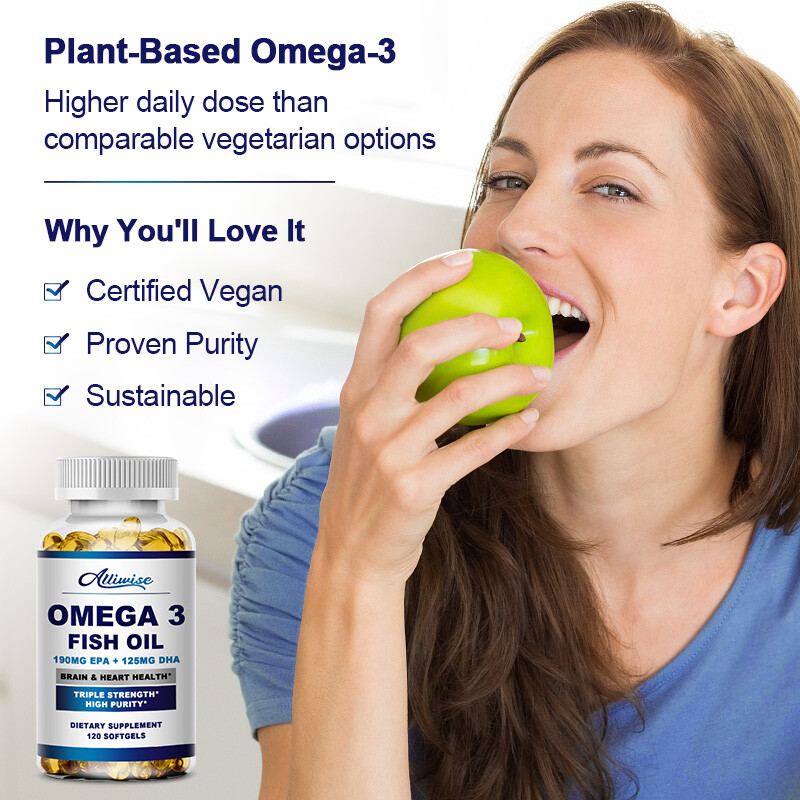 120 Pills Omega 3 Fish Oil Capsules Triple Strength EPA & DHA, Highest Potency