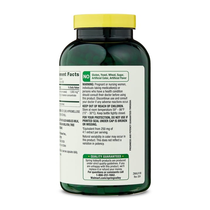Spring Valley Cinnamon Capsules 1000 mg Metabolism Support 400 Count