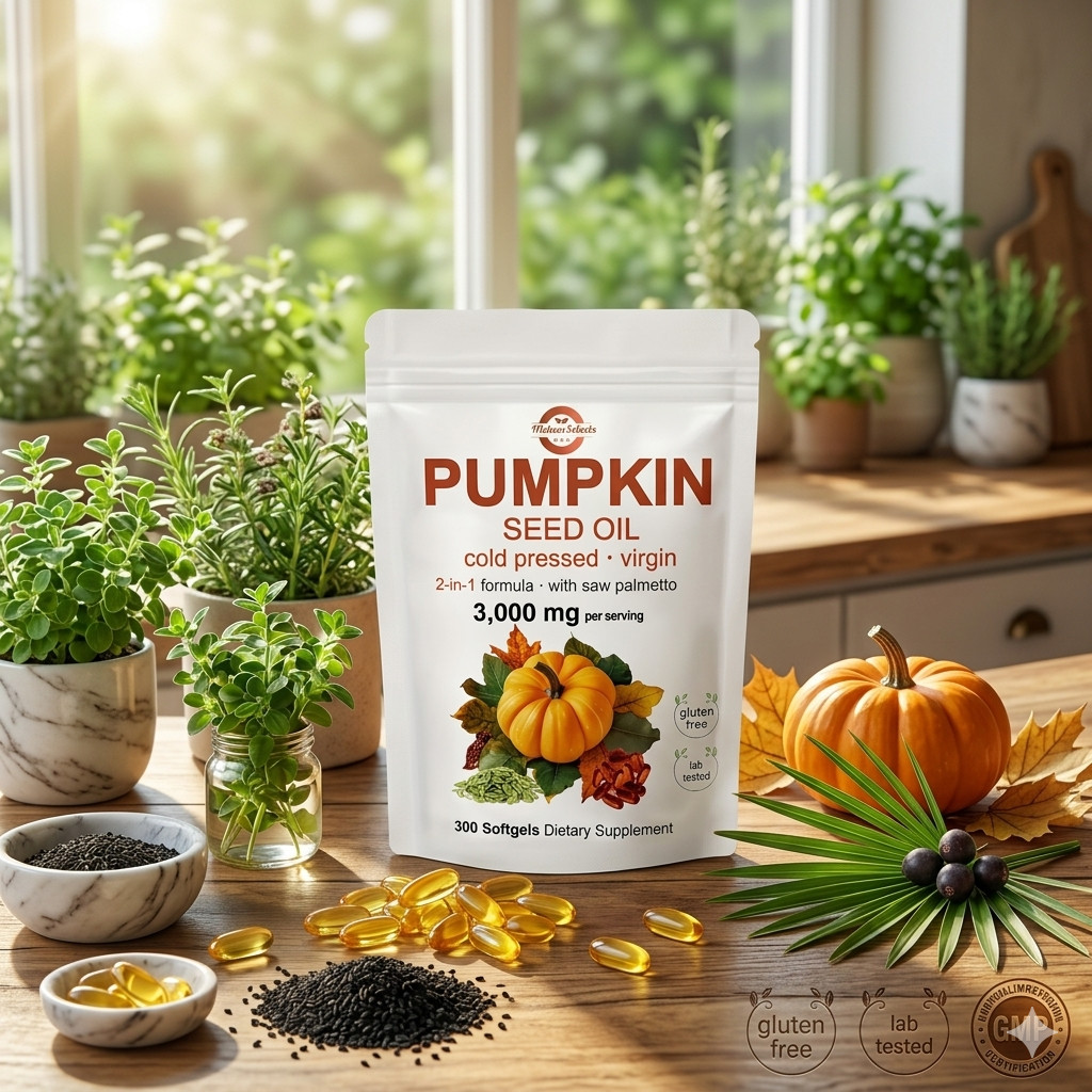 Pumpkin Seed Oil 4000mg Softgels | Cold Pressed Virgin | Saw Palmetto | 300 Coun