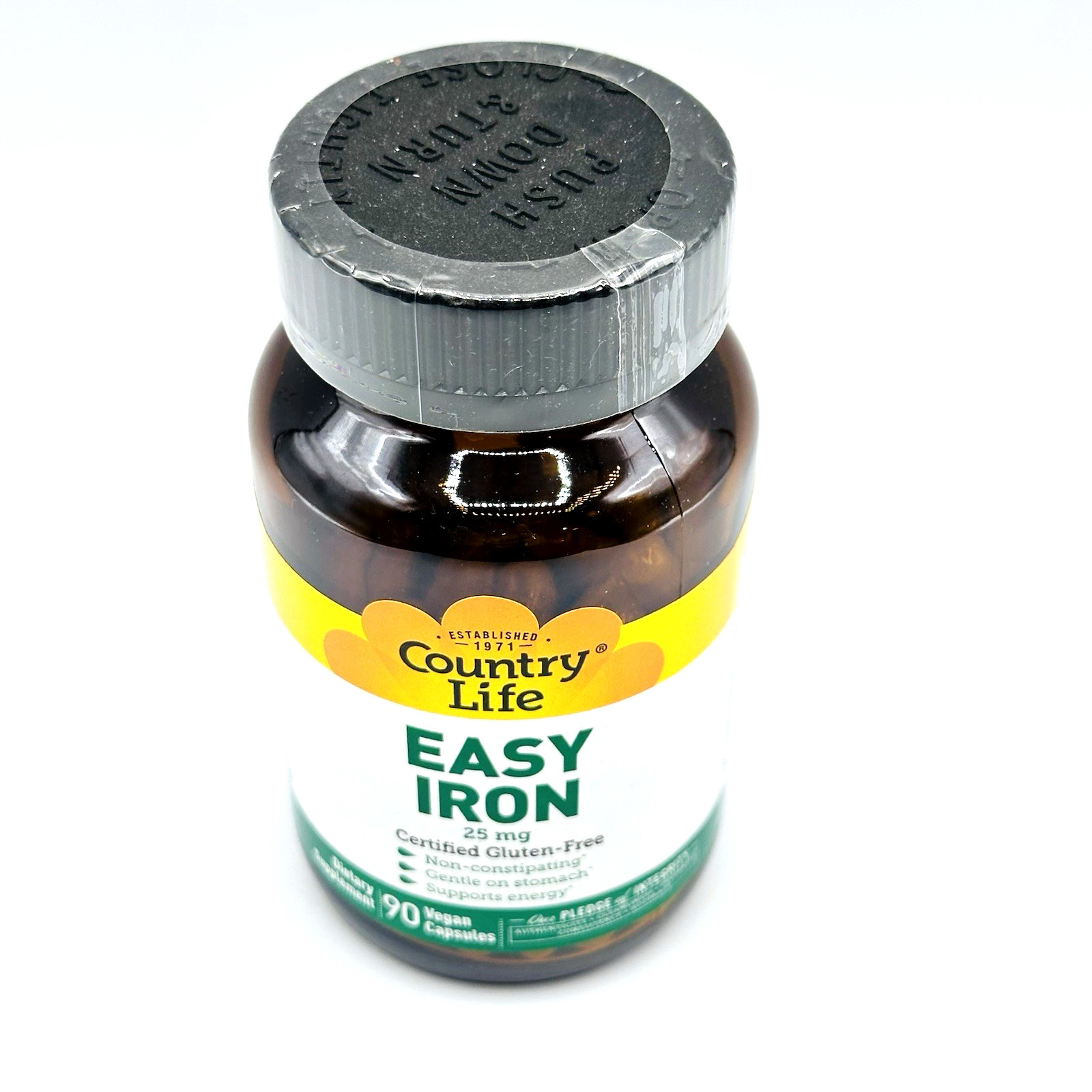 Easy Iron Dietary Supplement by Country Life – 25 mg – 90 Capsules – Exp 08/2026