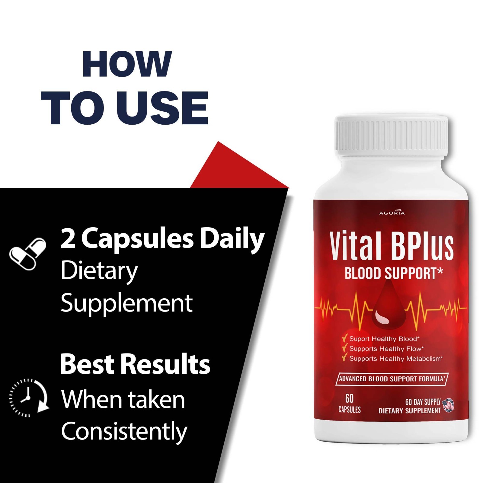 (6 Pack) Vital B Plus Advanced Blood Support Supplement VitalBPlus Capsules
