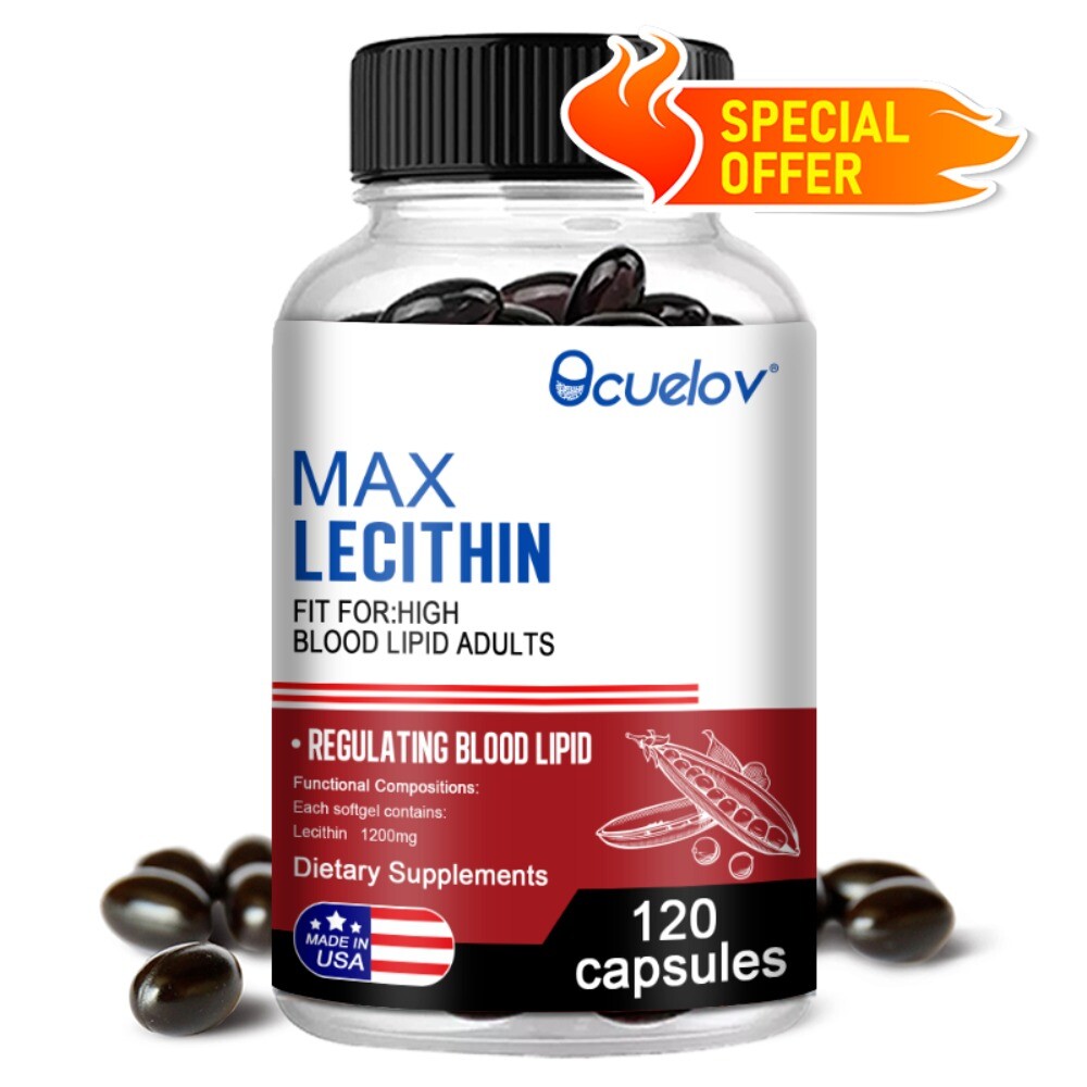 Max Lecithin -1200 Mg – Non-GMO- 30/60/120 Capsules-Regulate blood lipids