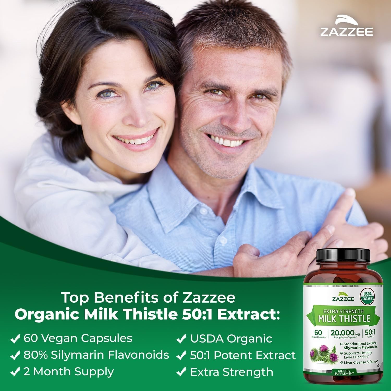 USDA Organic Milk Thistle 50:1 Extract – 80% Silymarin, 2 Supply