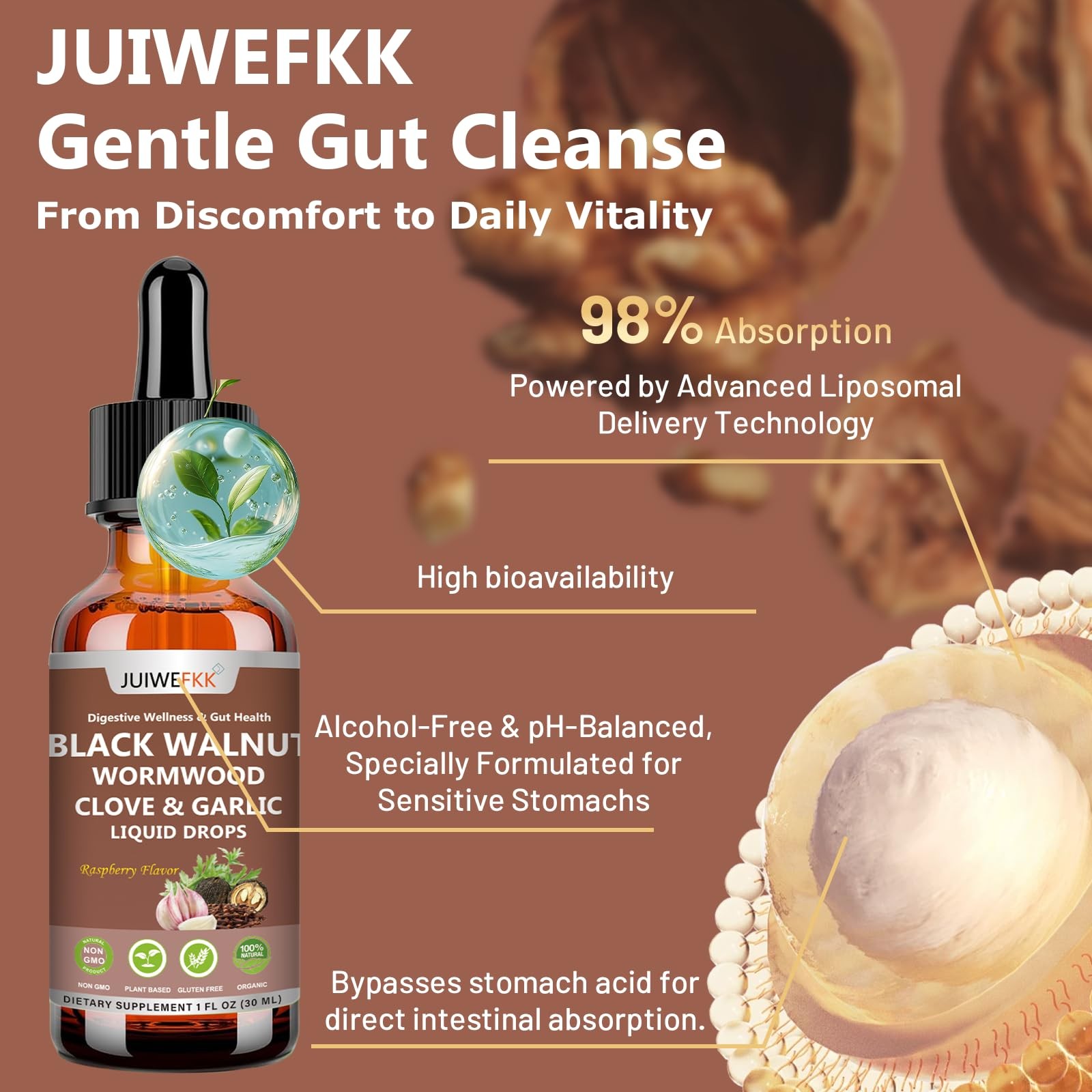 Wormwood Black Walnut Clove for Humans Tincture, Advanced 1 Fl Oz (Pack of 1)