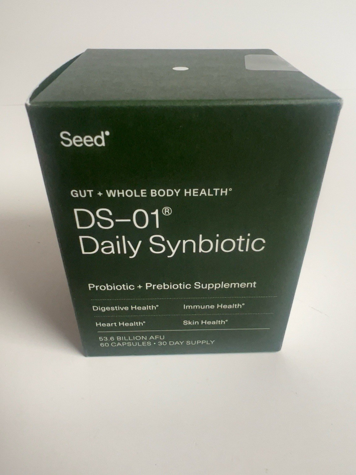 Seed DS-01 Daily Synbiotic Probiotic Prebiotic 60 Capsules 30 Day Supply Sealed