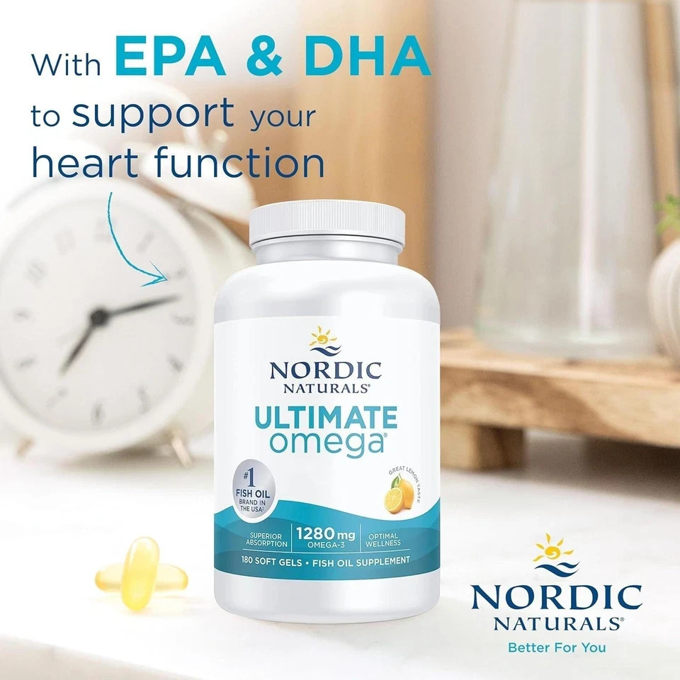 Nordic Naturals Ultimate Omega Fish Oil – 1280 mg Omega-3 – 180 Soft Gels