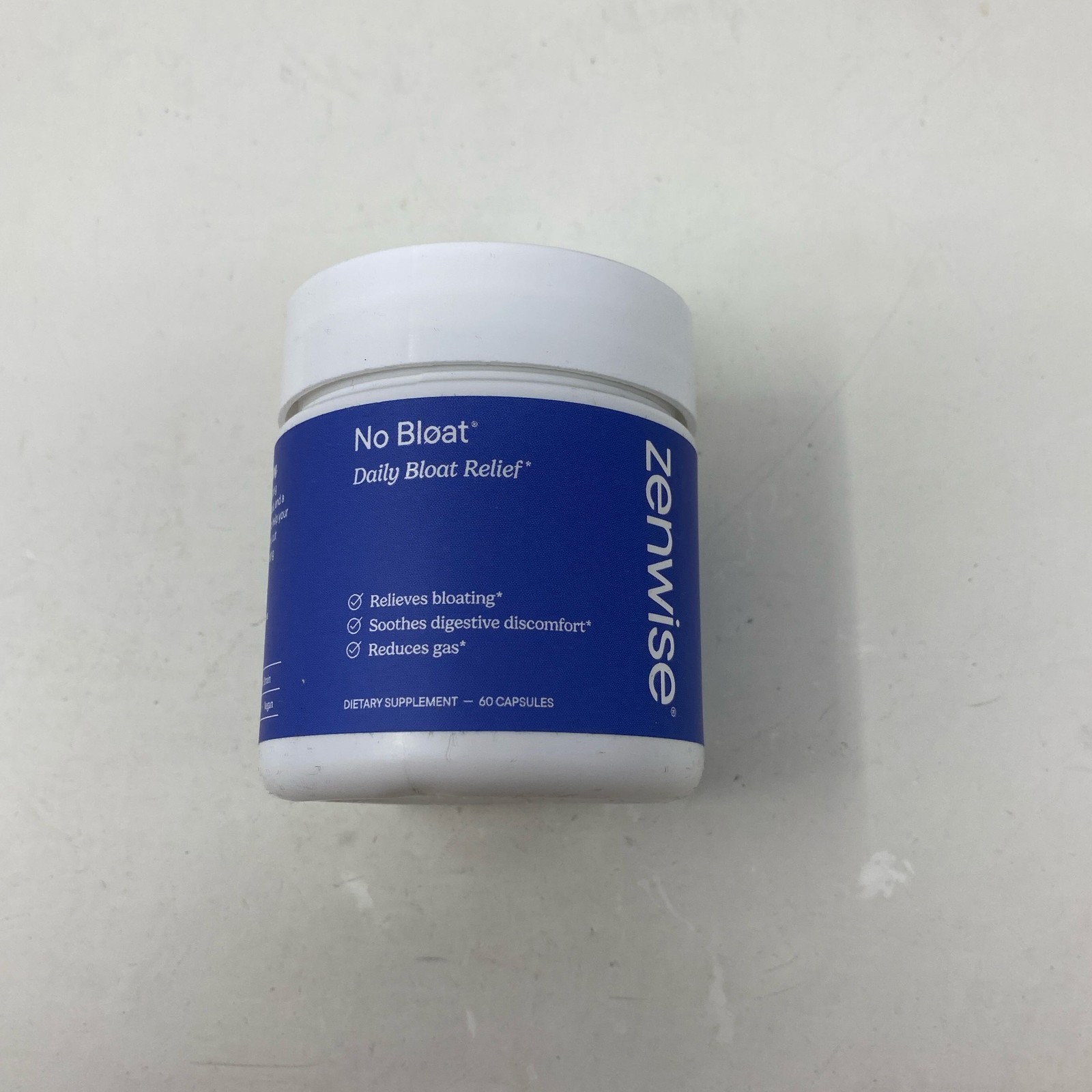 Zenwise No Bloat Daily Bloat Relief, 60 Capsules Blue/White